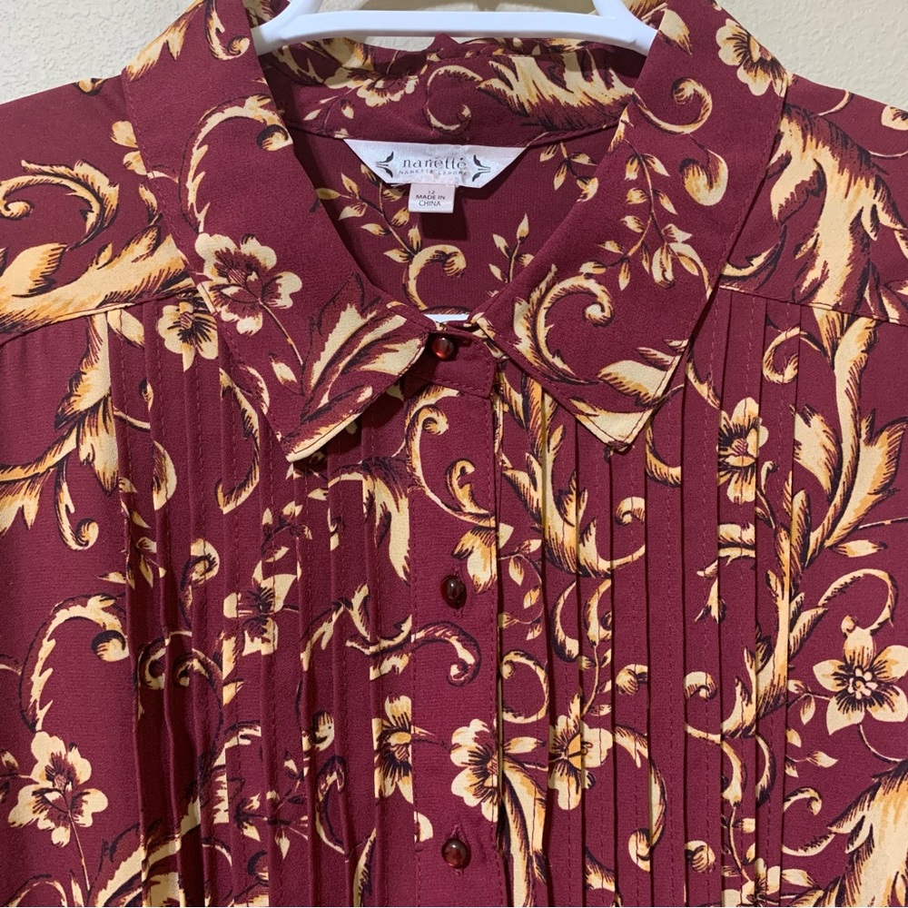Nanette Lepore Pleated Chiffon Shirt Dress-Size 12 NWOT - Picture 2 of 6
